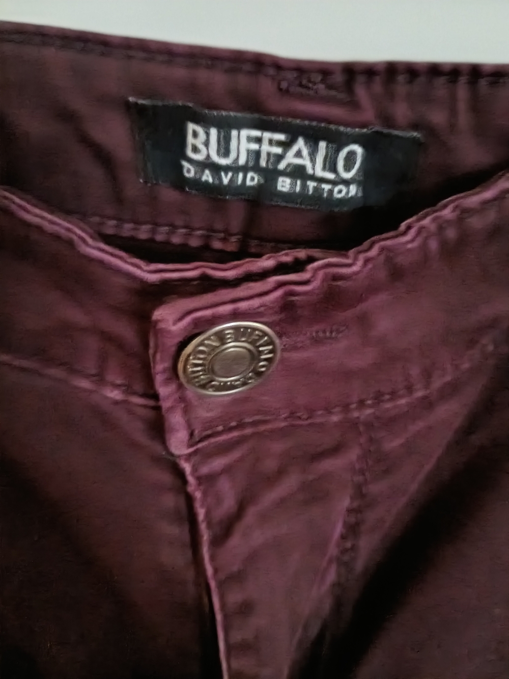 Buffalo David Bitton Slim Jeans in Deep Burgundy - Picture 2 of 6